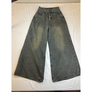JEANS. Blue Wash Denim Women’s Small Super Wide Leg Street Wear Women’s